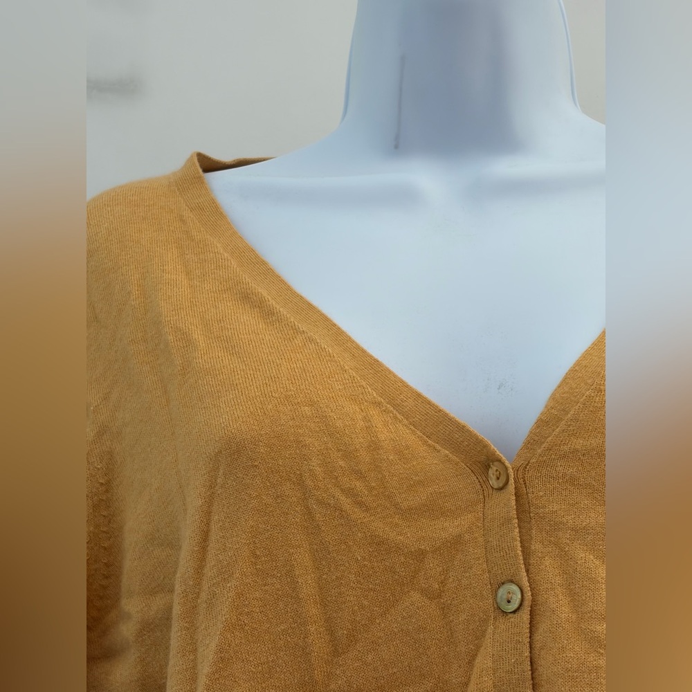 Eileen Fisher Mustard Yellow Button-Up Cardigan - Picture 4 of 9